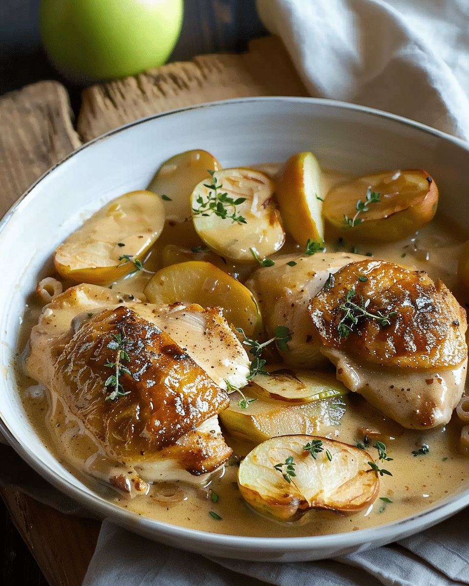 Chicken Normandy Recipe with Apples, Sage, and Creamy Cider Sauce