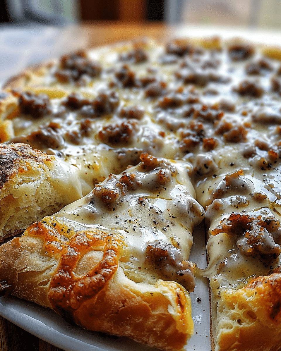 Biscuits and Sausage Gravy Breakfast Pizza: Pure Comfort Magic