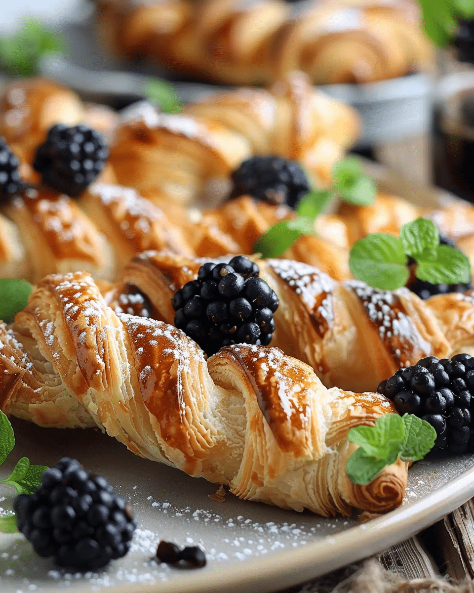 Blackberry Goat Cheese Puff Pastry Twists