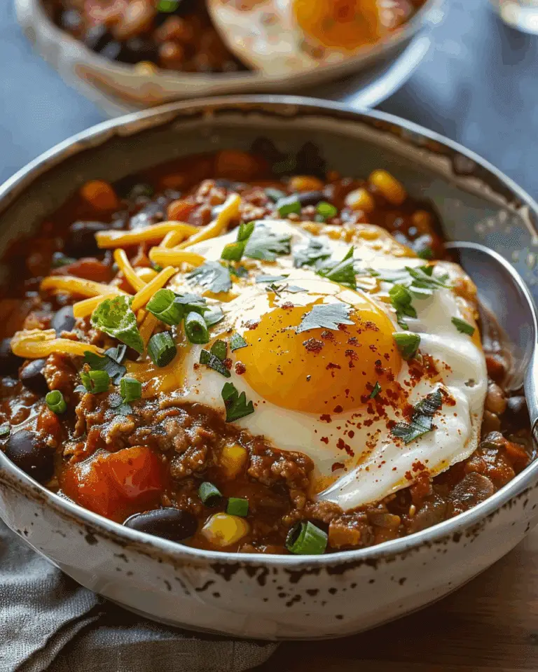 Breakfast Chili and Eggs: The Ultimate Morning Comfort in 1 Pan
