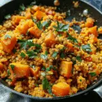 Bulgur, Red Lentil & Butternut Squash Skillet Recipe
