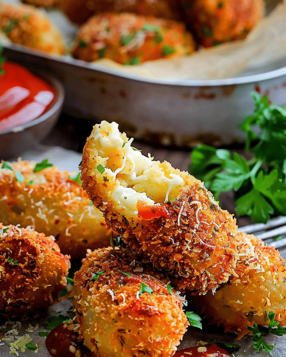 Cheesy Mozzarella Stuffed Potato Croquettes