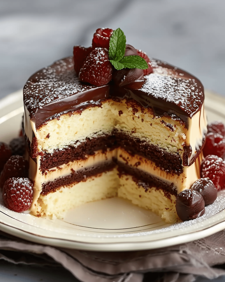 Classic & Creamy Boston Cream Cake Recipe