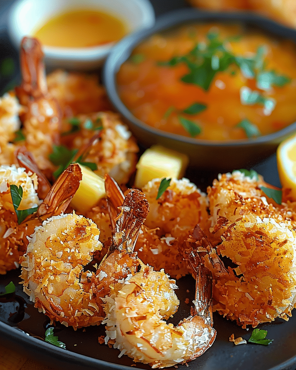 Coconut Crusted Shrimp with Pineapple Sauce