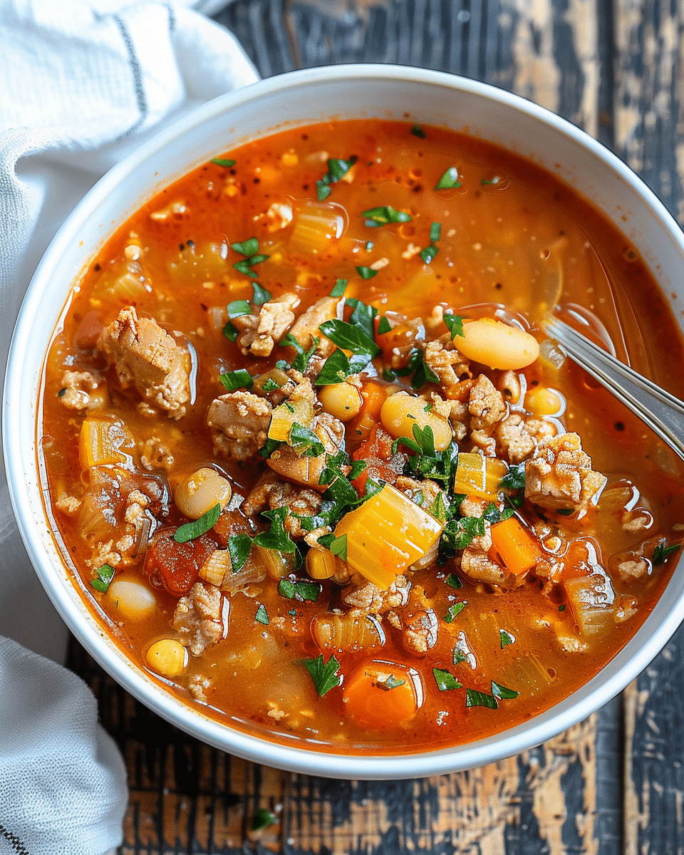Cozy up with this Moroccan Spiced Turkey Soup!