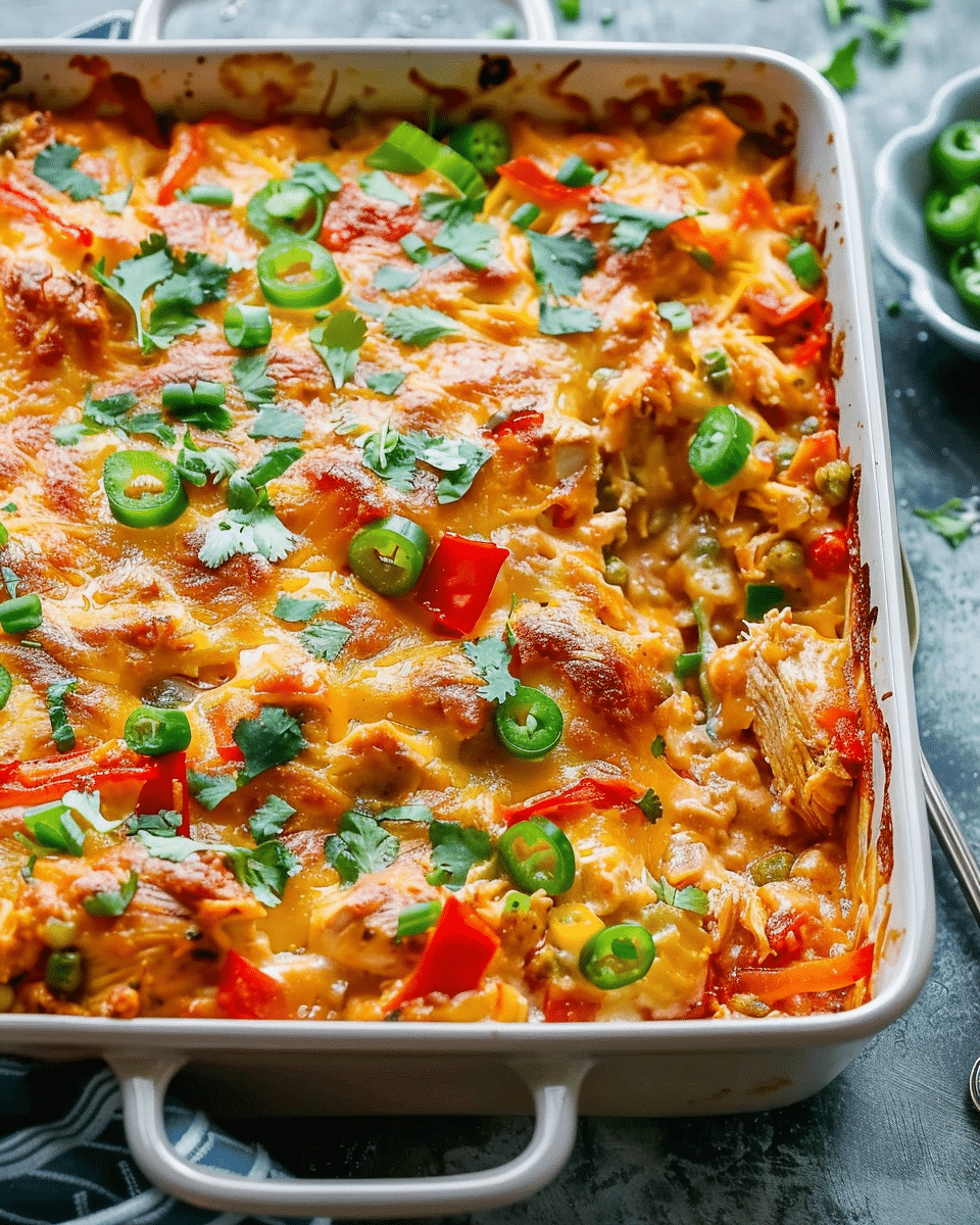 Creamy Baked Fajita Chicken Casserole