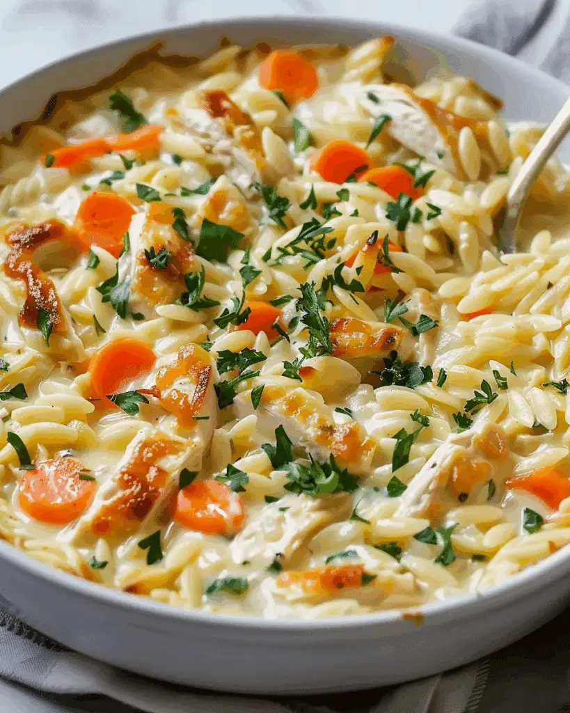Creamy Chicken Pot Pie Orzo Recipe