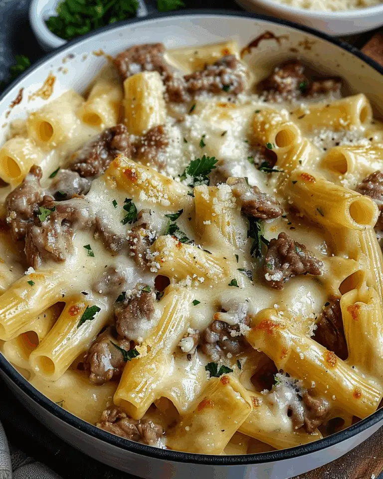 Creamy Parmesan Beef Rigatoni