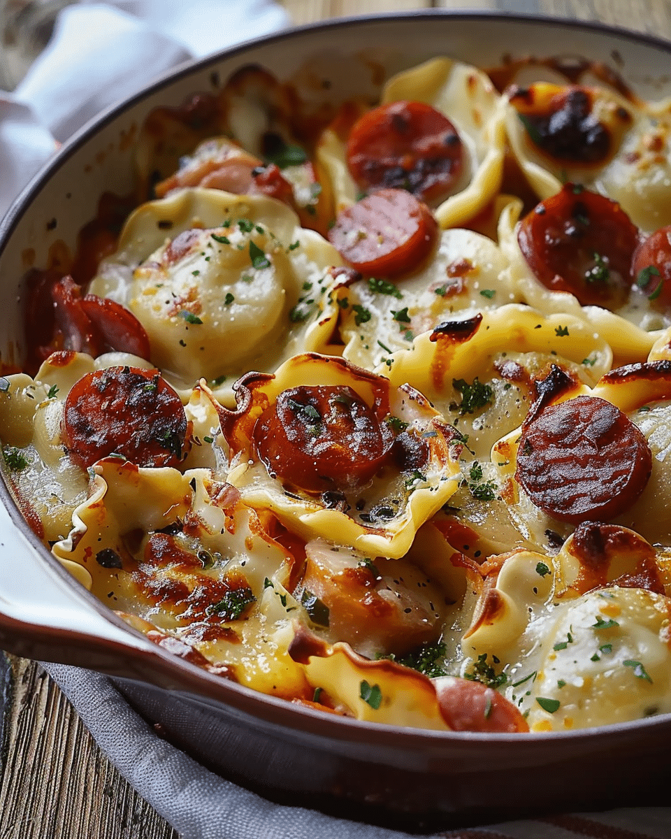 Crock Pot Pierogi and Kielbasa Casserole