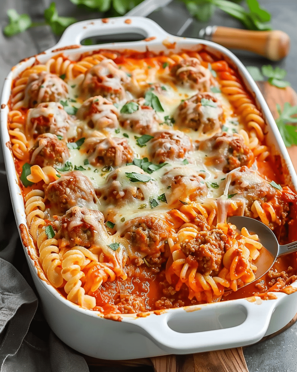 Dump and Bake Meatball Casserole