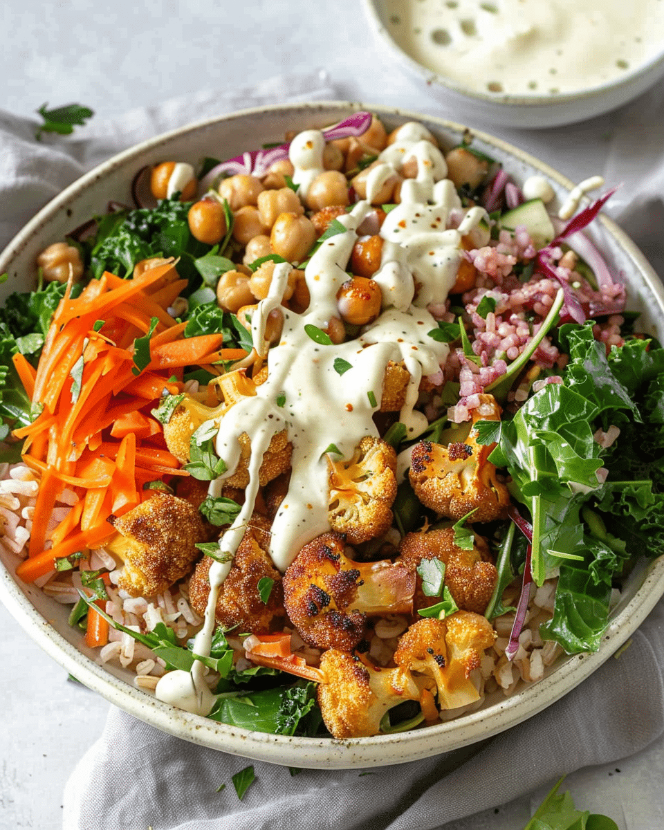 Easy Nourish Bowl Recipe with Tahini Yogurt Dressing