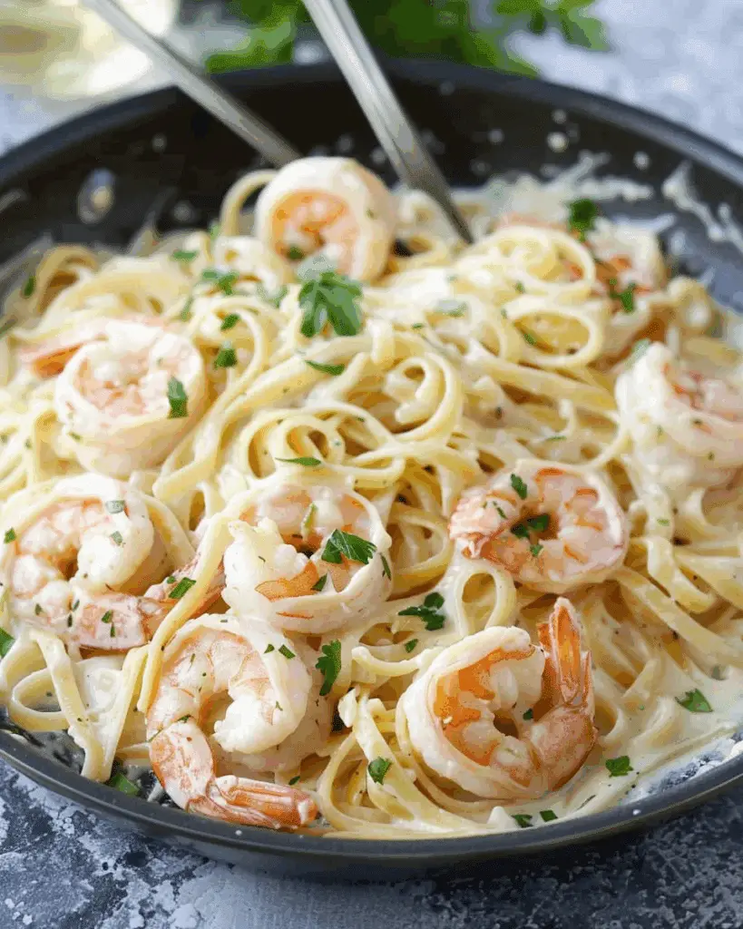 Fettuccine Alfredo with Shrimp