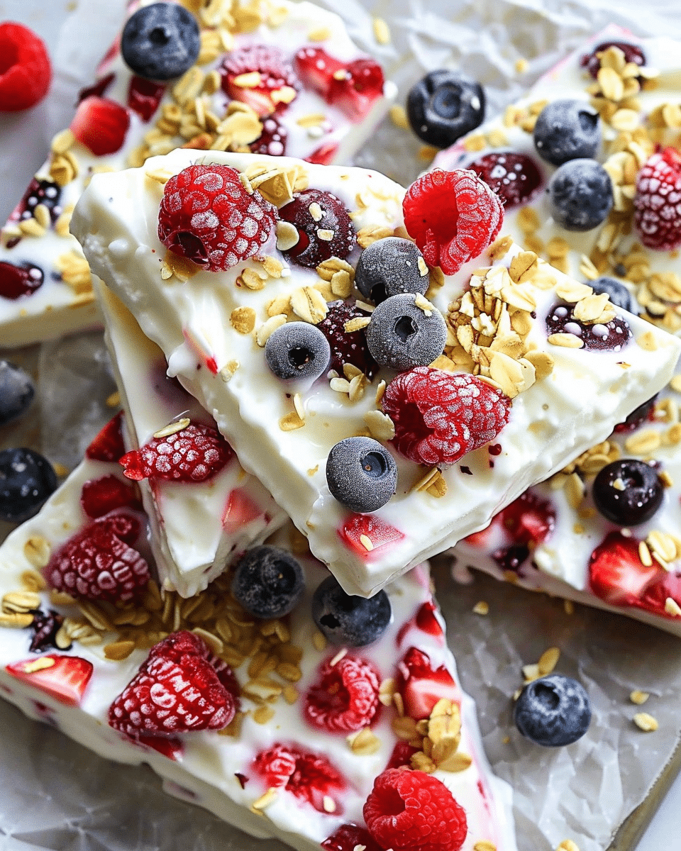 Frozen Yogurt Bark Berries