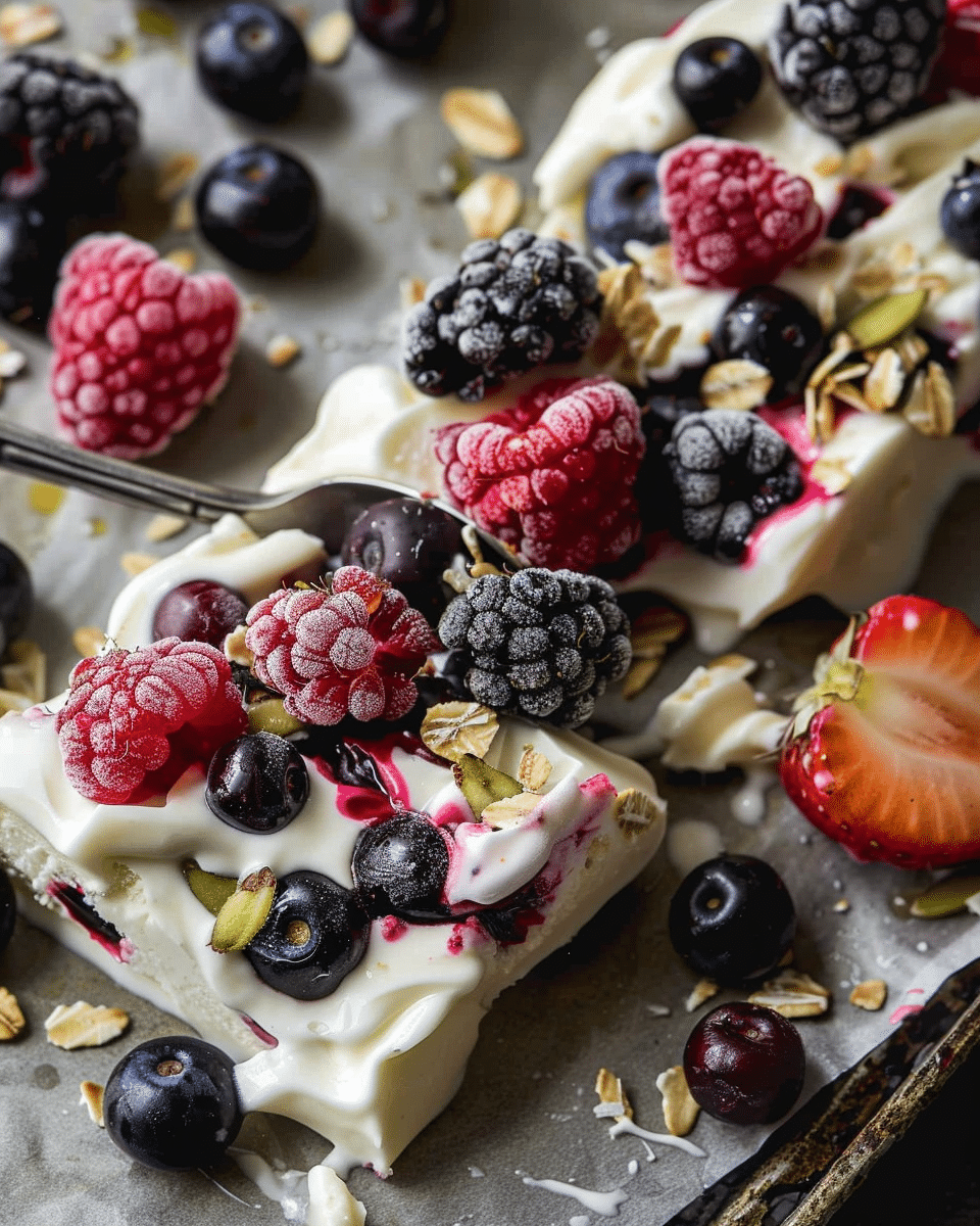 Frozen Yogurt Bark Berries