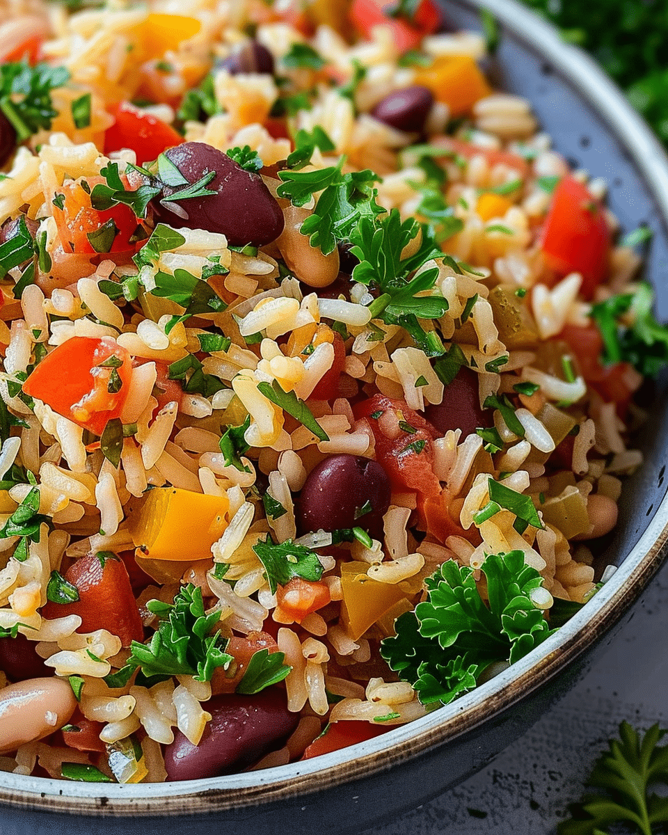 Healthy Mediterranean Rice and Beans