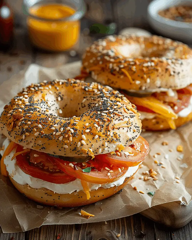 Hot Bagel Sandwiches: Breakfast Quiche Stuffed Bagels