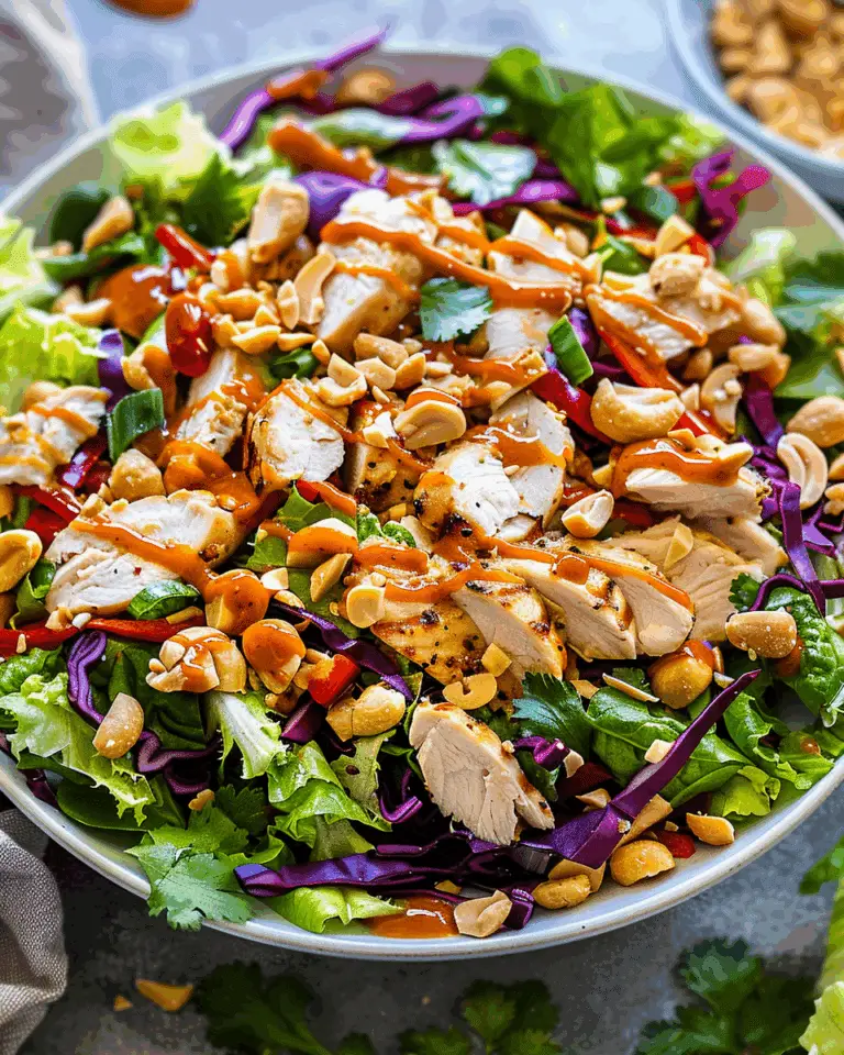 Crunchy Thai Chicken Salad with Peanut Dressing