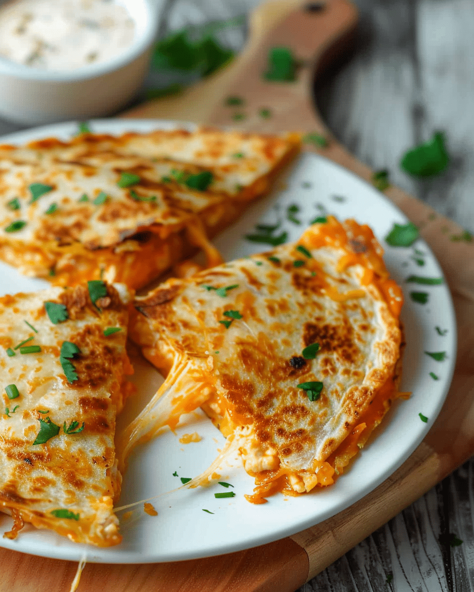 Keto Buffalo Chicken Quesadilla
