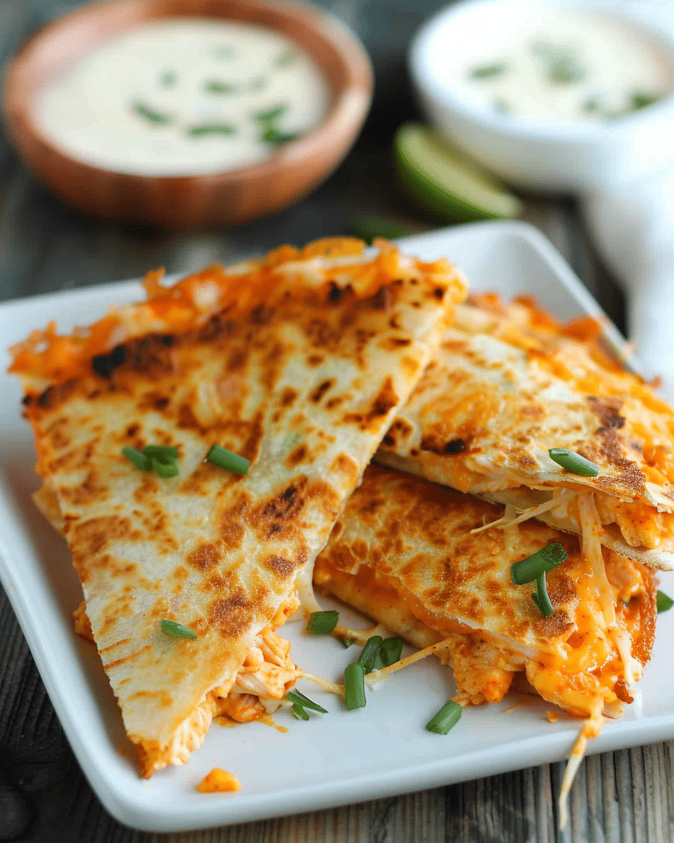 Keto Buffalo Chicken Quesadilla
