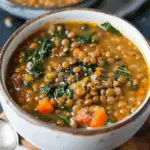 Lentil & Spinach Soup (Slow Cooker Style)