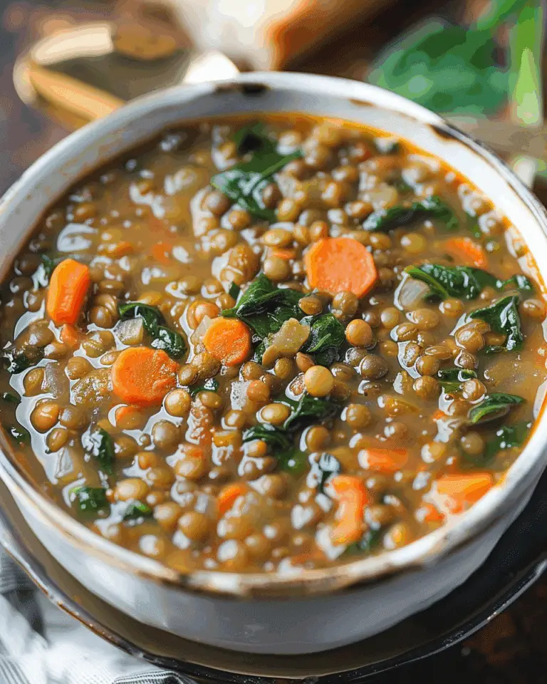 Lentil & Spinach Soup (Slow Cooker Style)