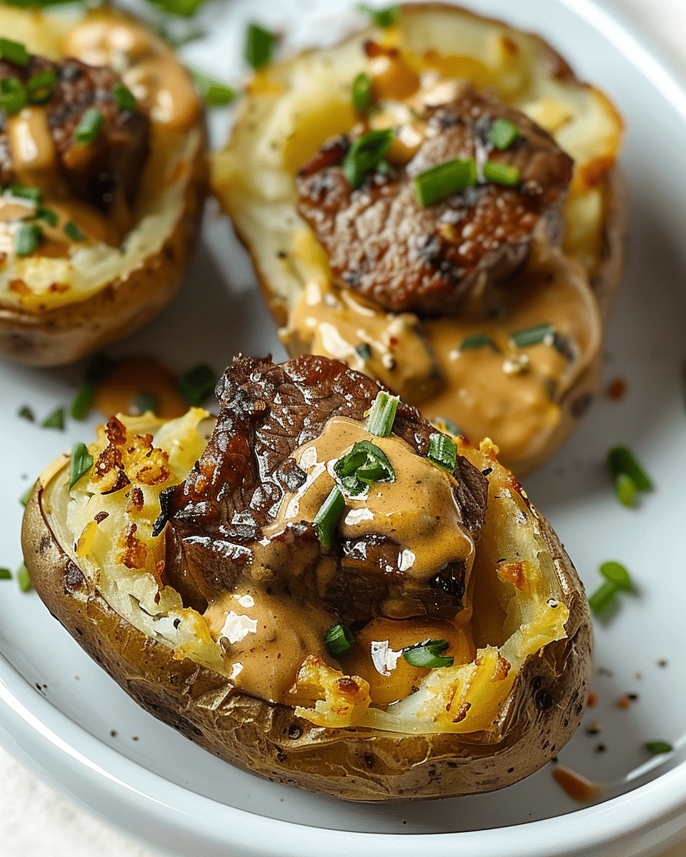 Loaded Baked Potato with Steak Bites for Ultimate Comfort Food