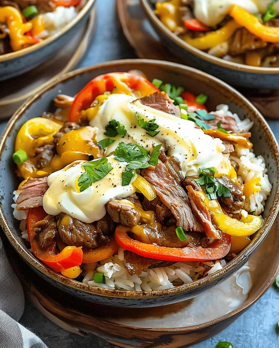 Low-Carb Philly Cheesesteak Bowls for Healthy High-Protein Meals