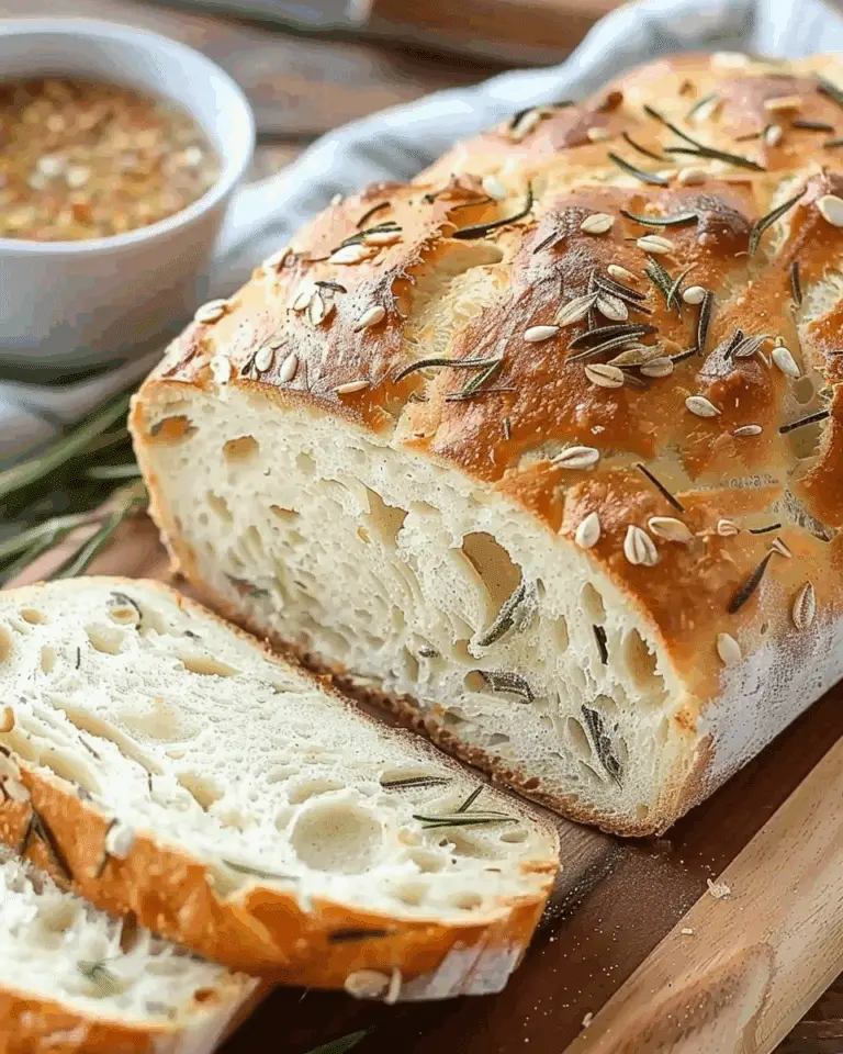 No-Knead Rosemary Garlic Bread Recipe