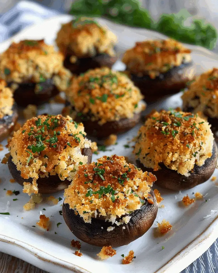 Panko Herb Stuffed Mushrooms
