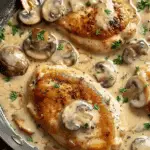 Skillet Asiago Chicken with Mushrooms