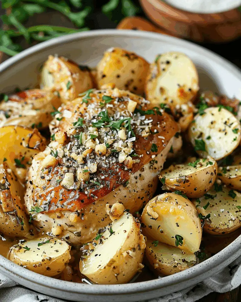 Slow Cooker Garlic Parmesan Chicken and Potatoes