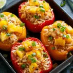 Teriyaki Pineapple Chicken Rice Stuffed Peppers