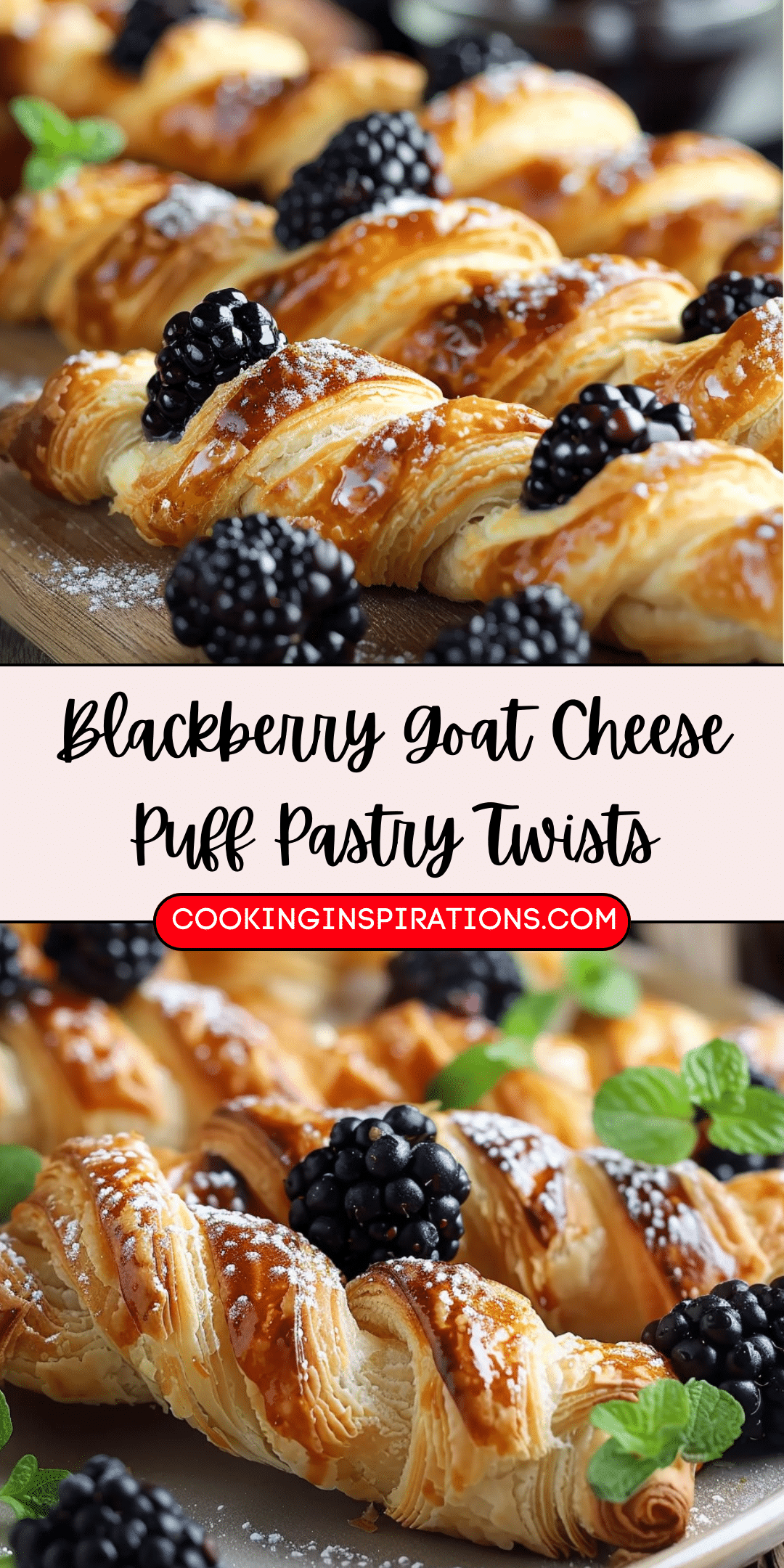 Blackberry Goat Cheese Puff Pastry Twists