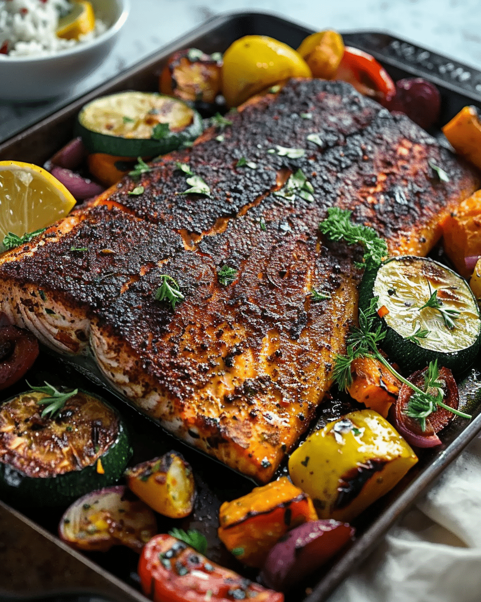 Blackened Salmon with Charred Vegetables
