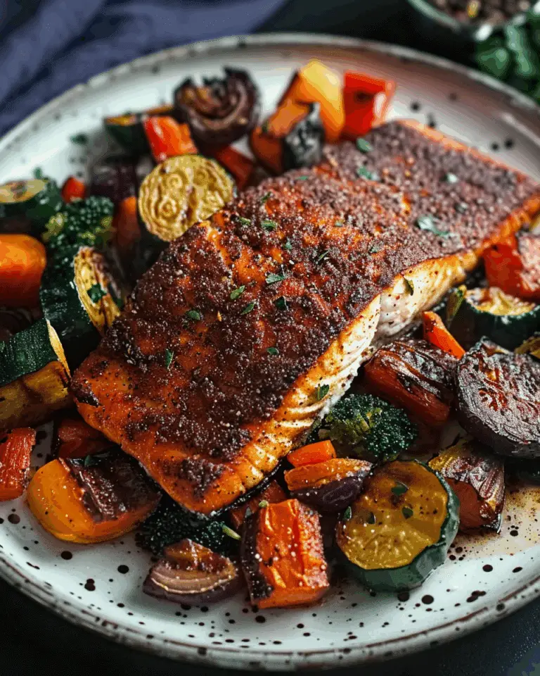 Blackened Salmon with Charred Vegetables