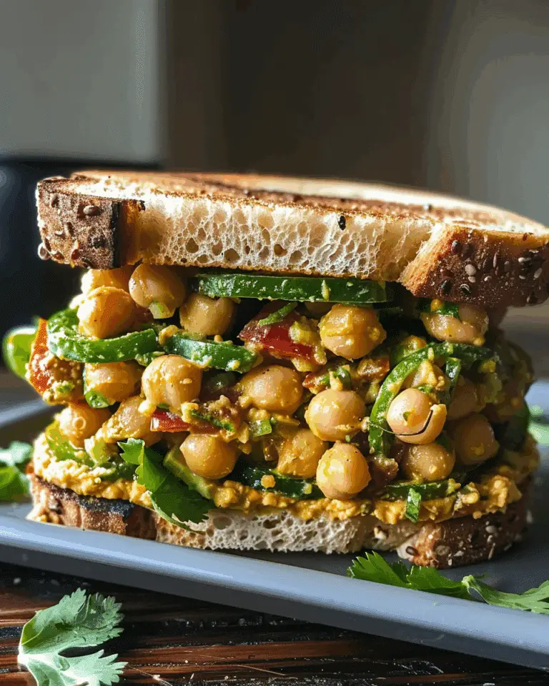 Blistered Shishito Pepper Chickpea Salad Sandwich