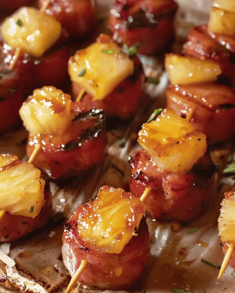 Glazed Kielbasa Pineapple Bites