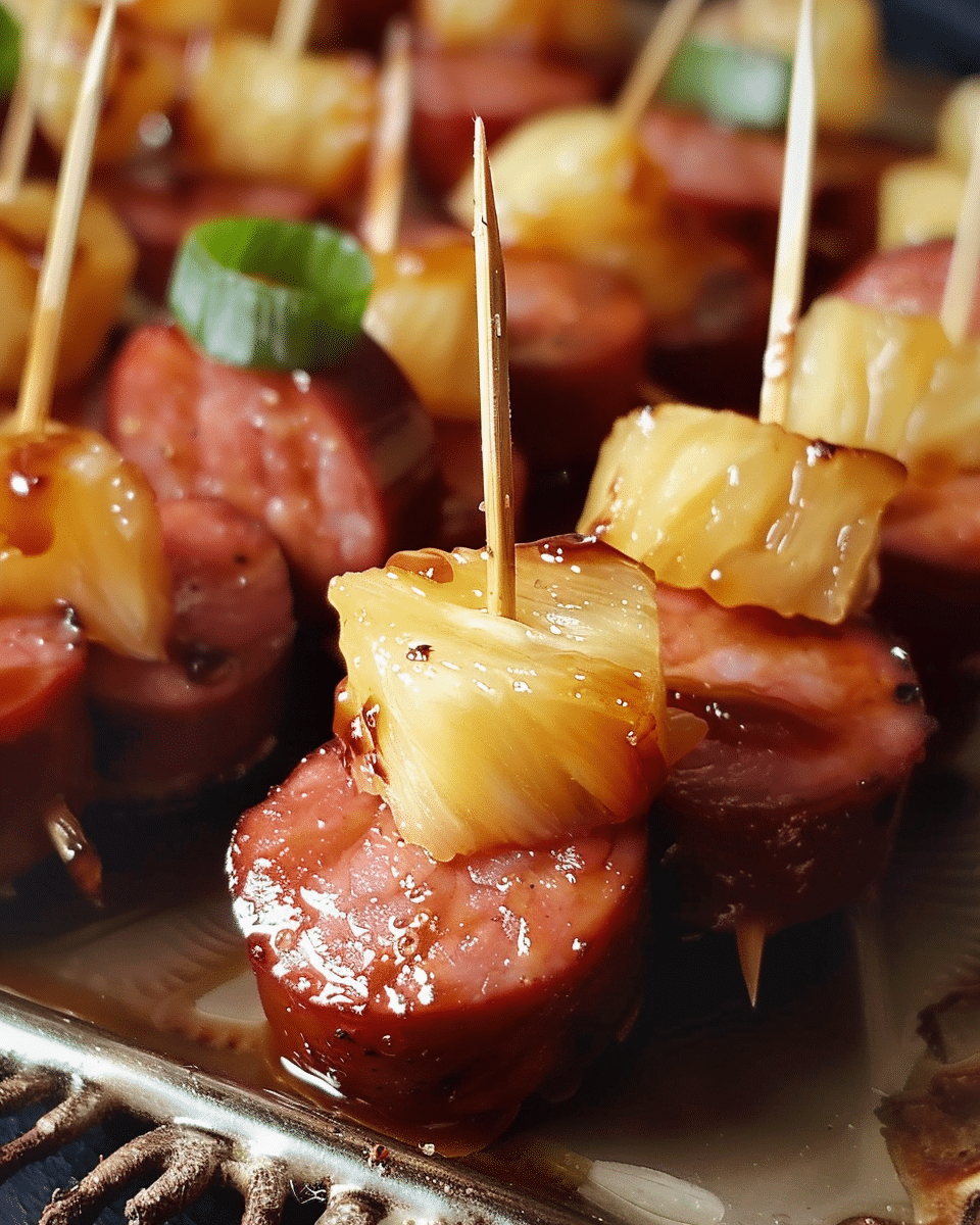 Glazed Kielbasa Pineapple Bites