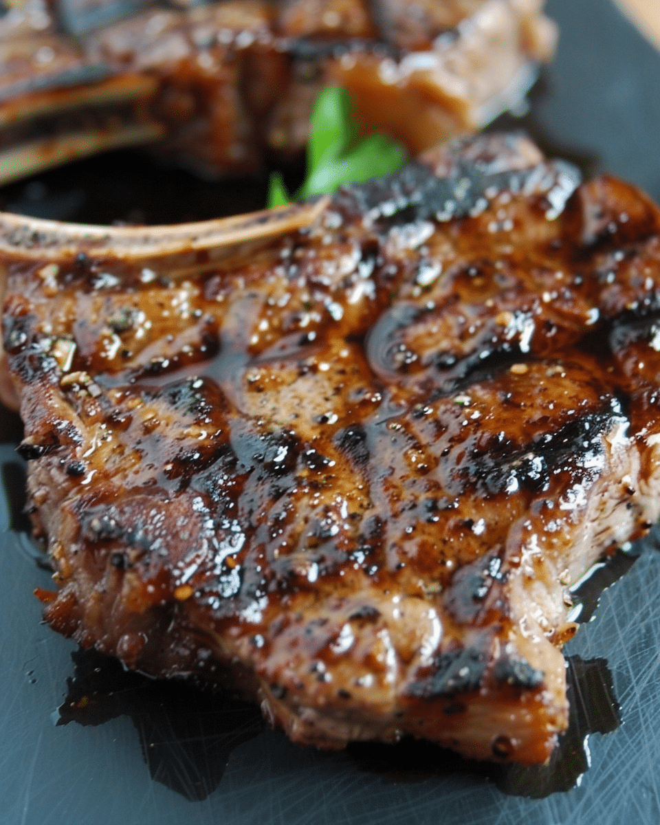 Grilled Veal Chops with Balsamic Glaze