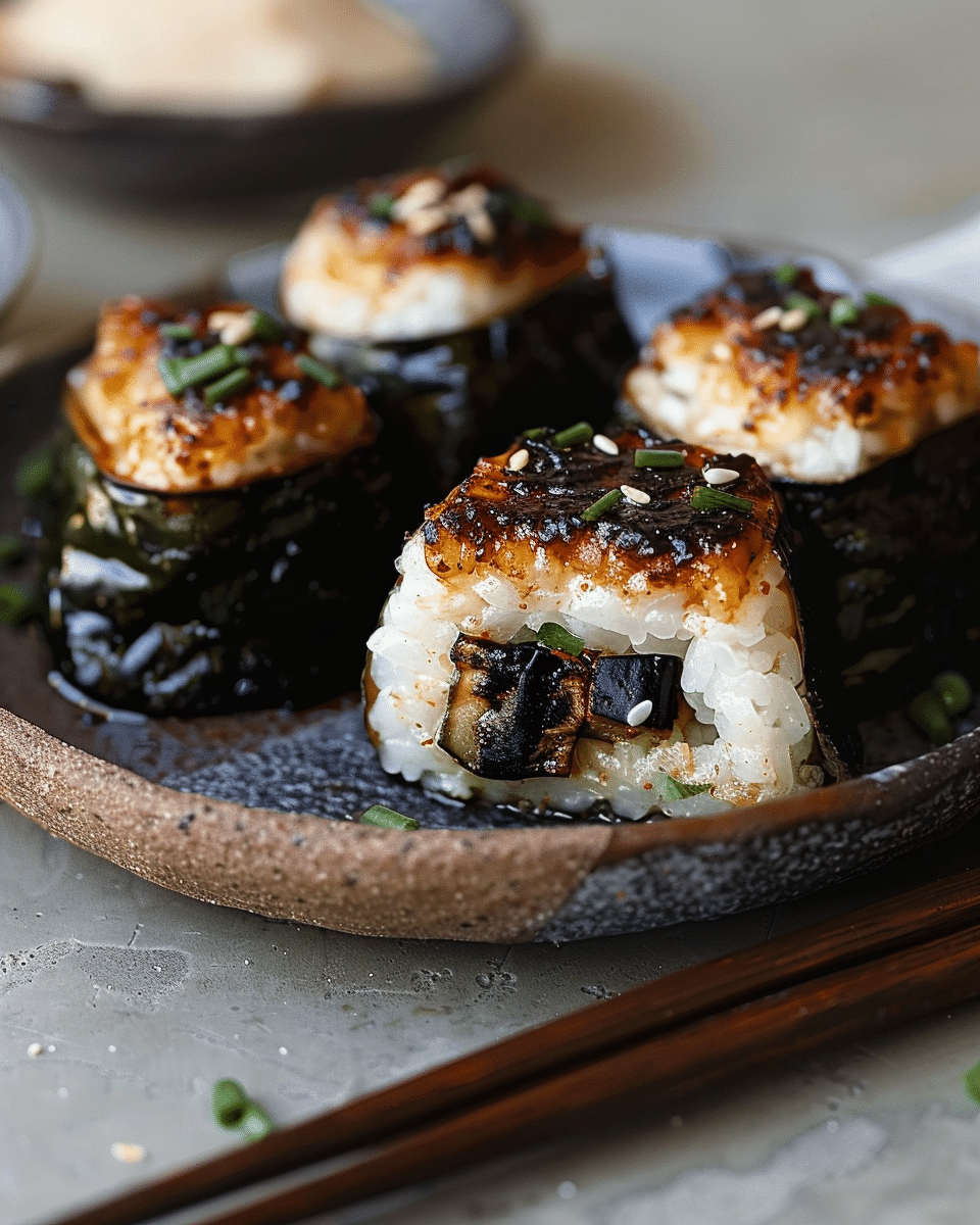 Miso Eggplant Onigiri: A Flavorful Japanese Rice Ball Snack