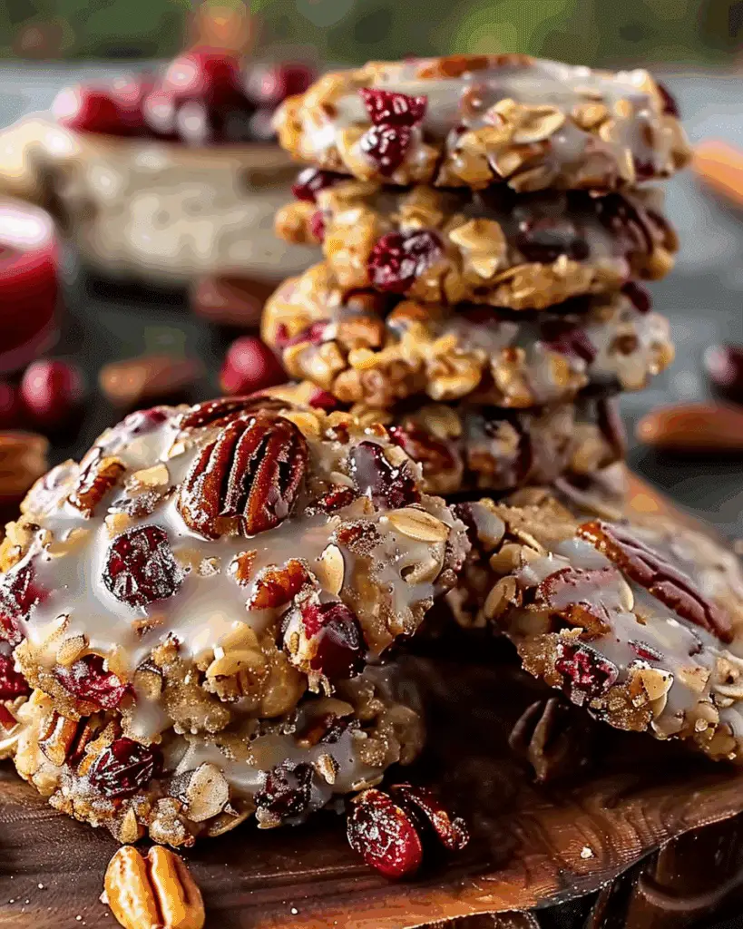 No-Bake Cranberry Pecan Praline Cookies Recipe