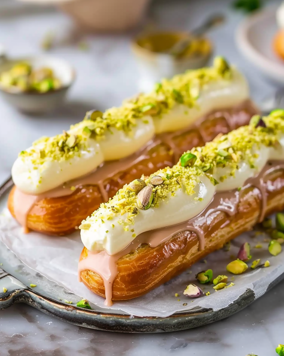 Perfect Pistachio Éclairs