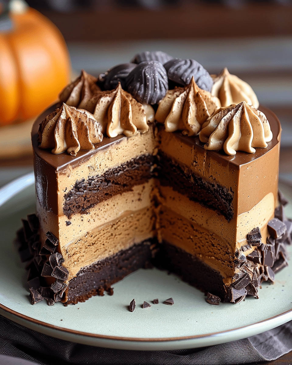 Pumpkin Chocolate Mousse Cake