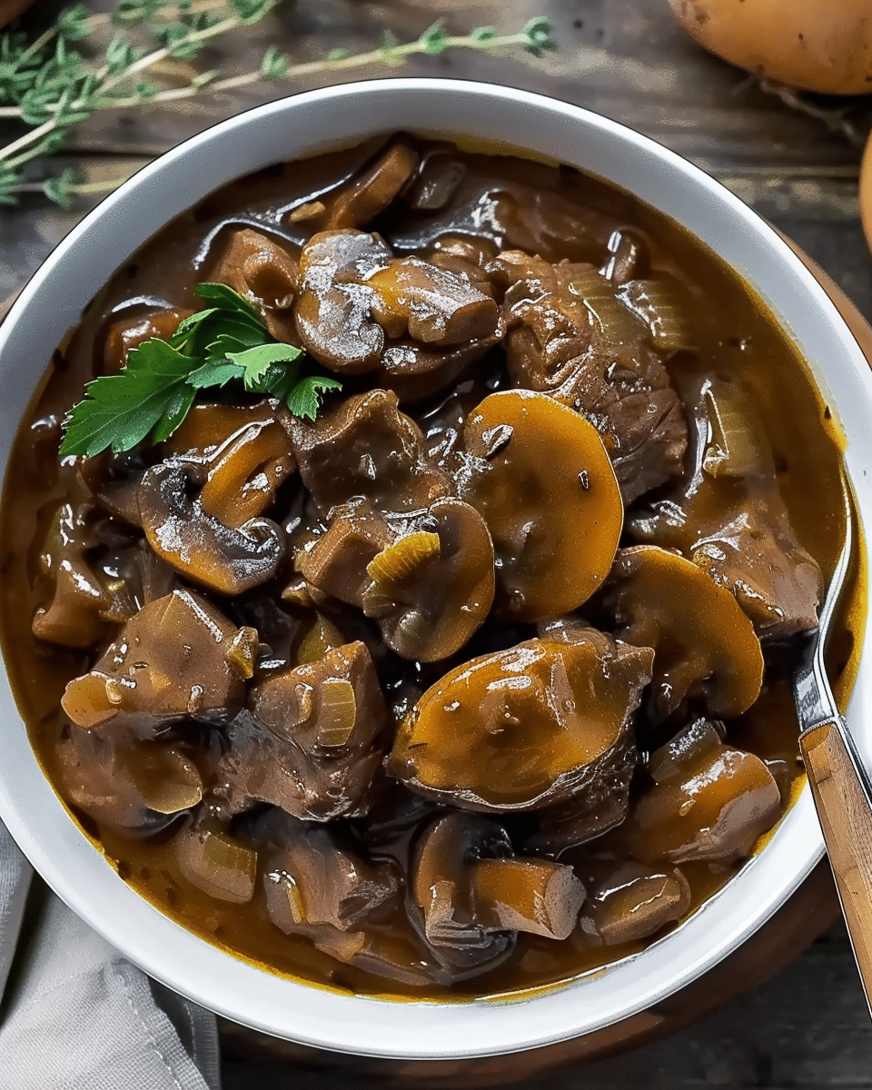 Slow Cooker Beef Stew with Mushrooms