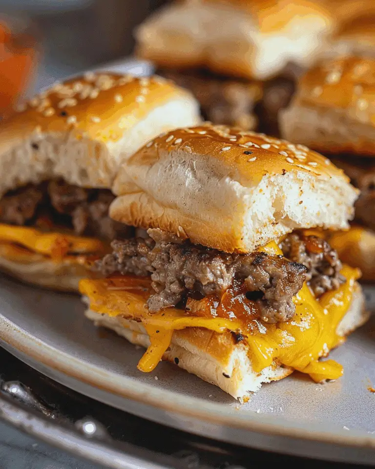 Baked Cheeseburger Sliders on Hawaiian Rolls