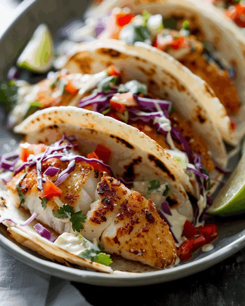 Best Tilapia Fish Tacos with Cilantro-Lime Sauce