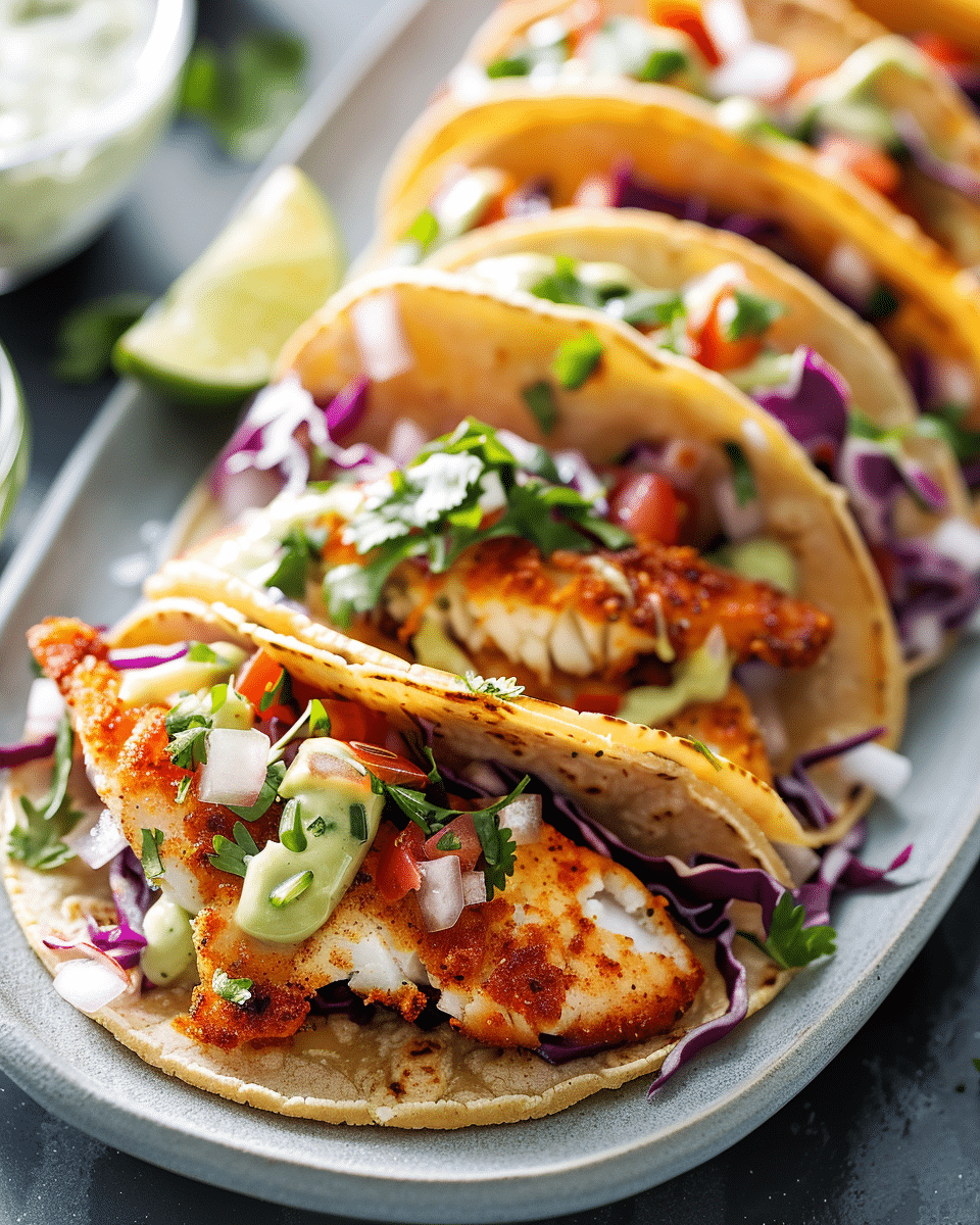 Best Tilapia Fish Tacos with Cilantro-Lime Sauce