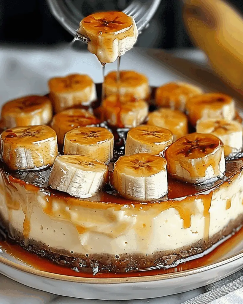 Caramelized Banana Cheesecake with Rum Glaze for Delightful Indulgence