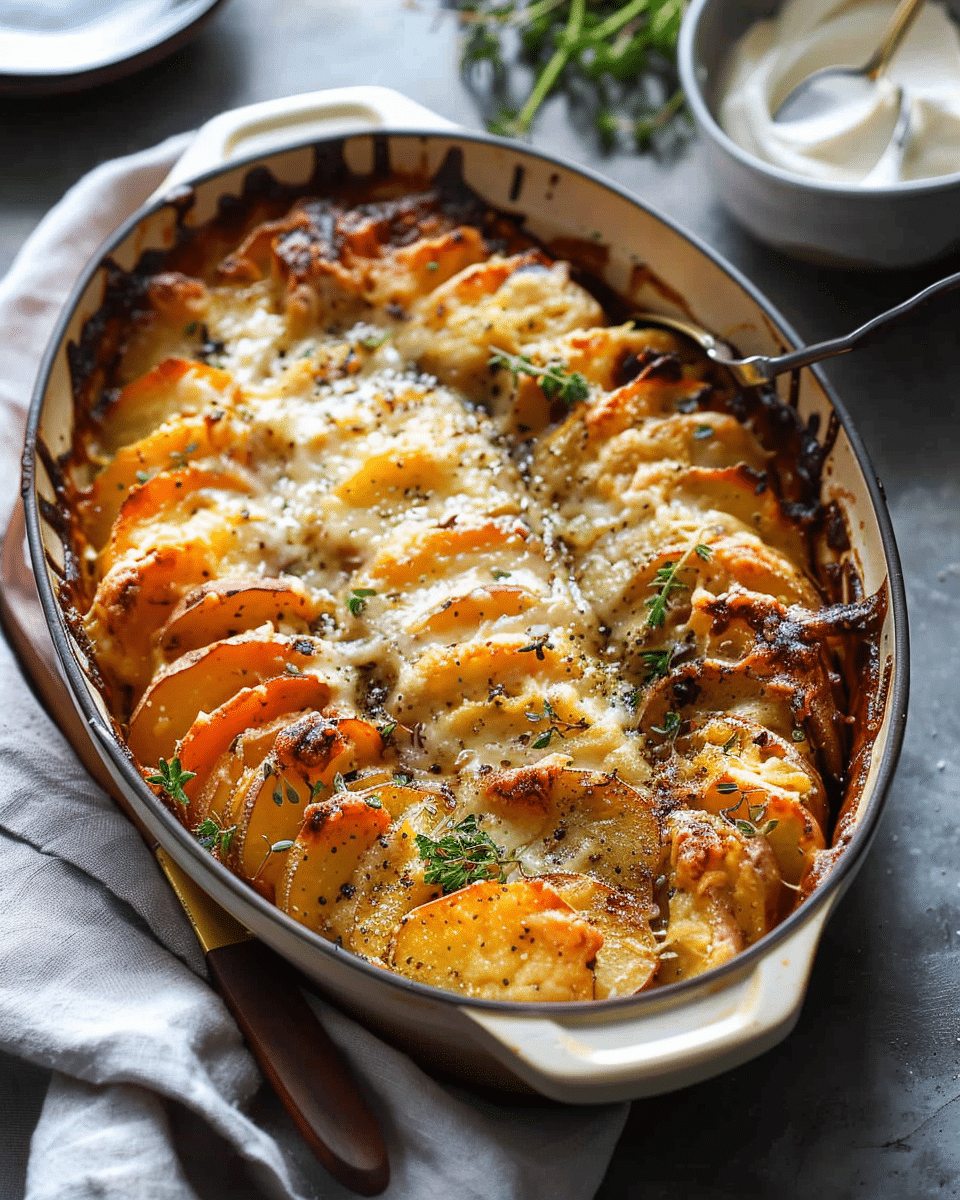 Cheesy Root Vegetable Gratin Recipe