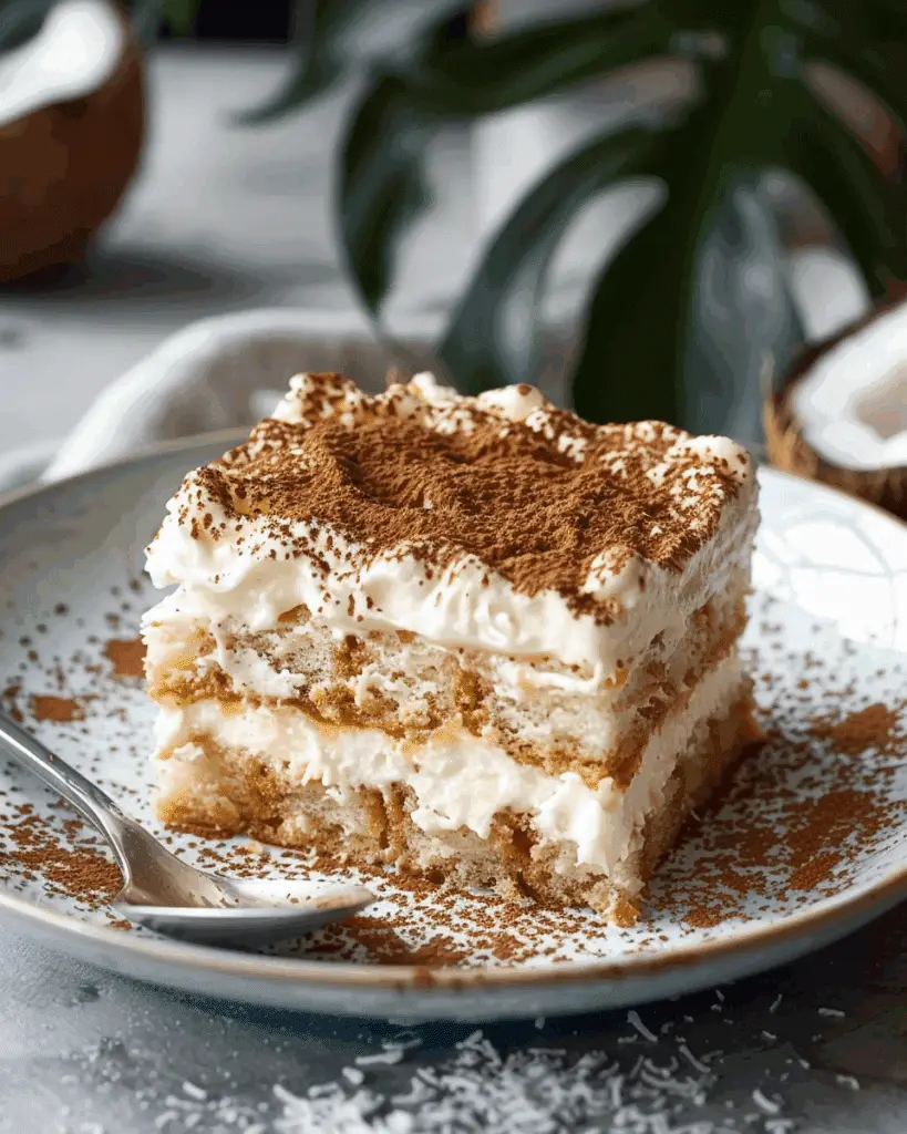 Coconut Rum (Coquito) Tiramisu Dessert